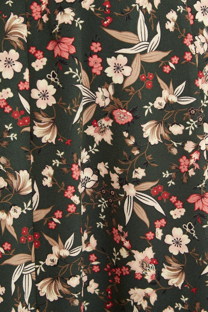 close up Eveleen Tapestry Print Long Sleeve Midi Dress
