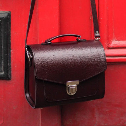 Executive Handmade Leather Sugarcube Grande - Marsala Red - Bascora