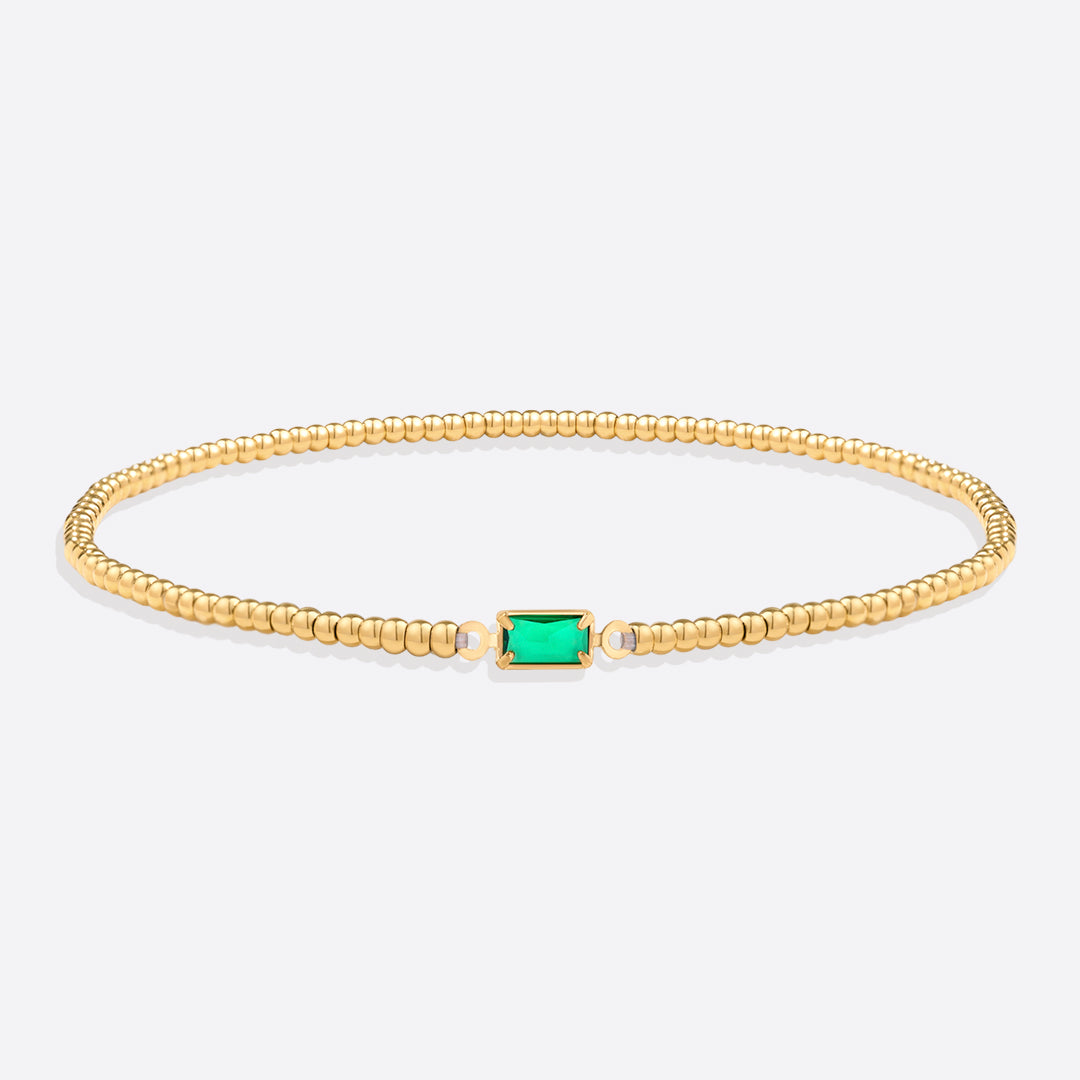 Savaé Design Gold Beaded Birthstone Bracelet