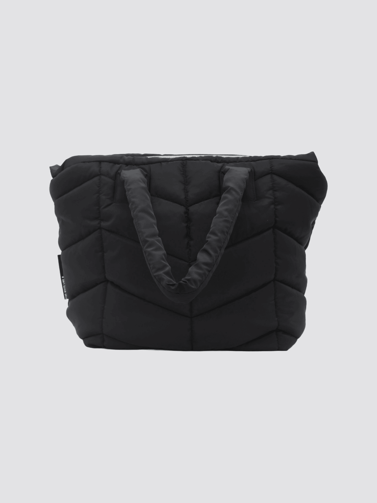 Fine White Line Padded Tote Bag - Bascora