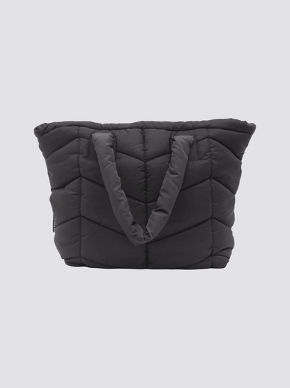 Fine White Line Padded Tote Bag - Bascora