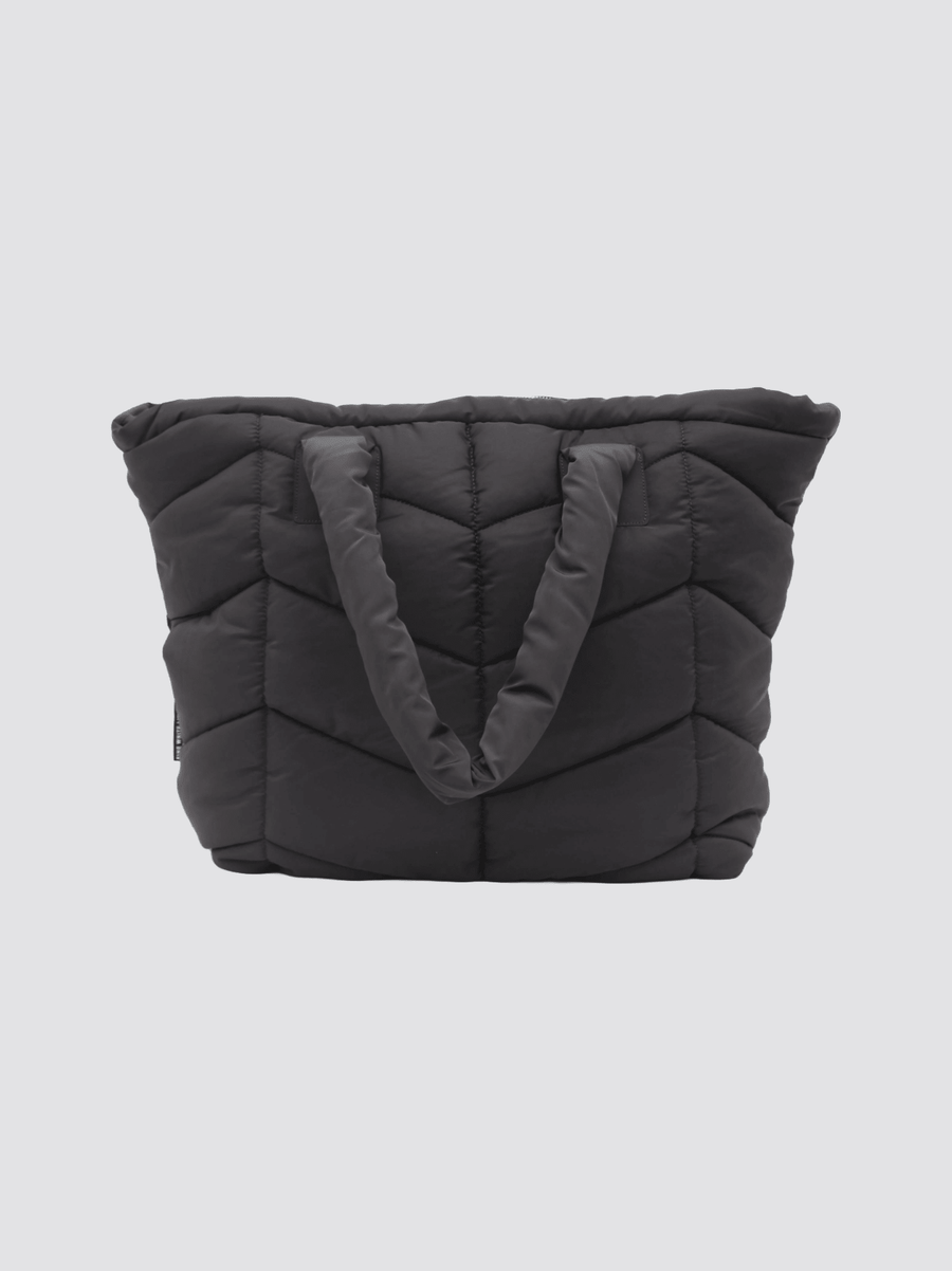 Fine White Line Padded Tote Bag - Bascora