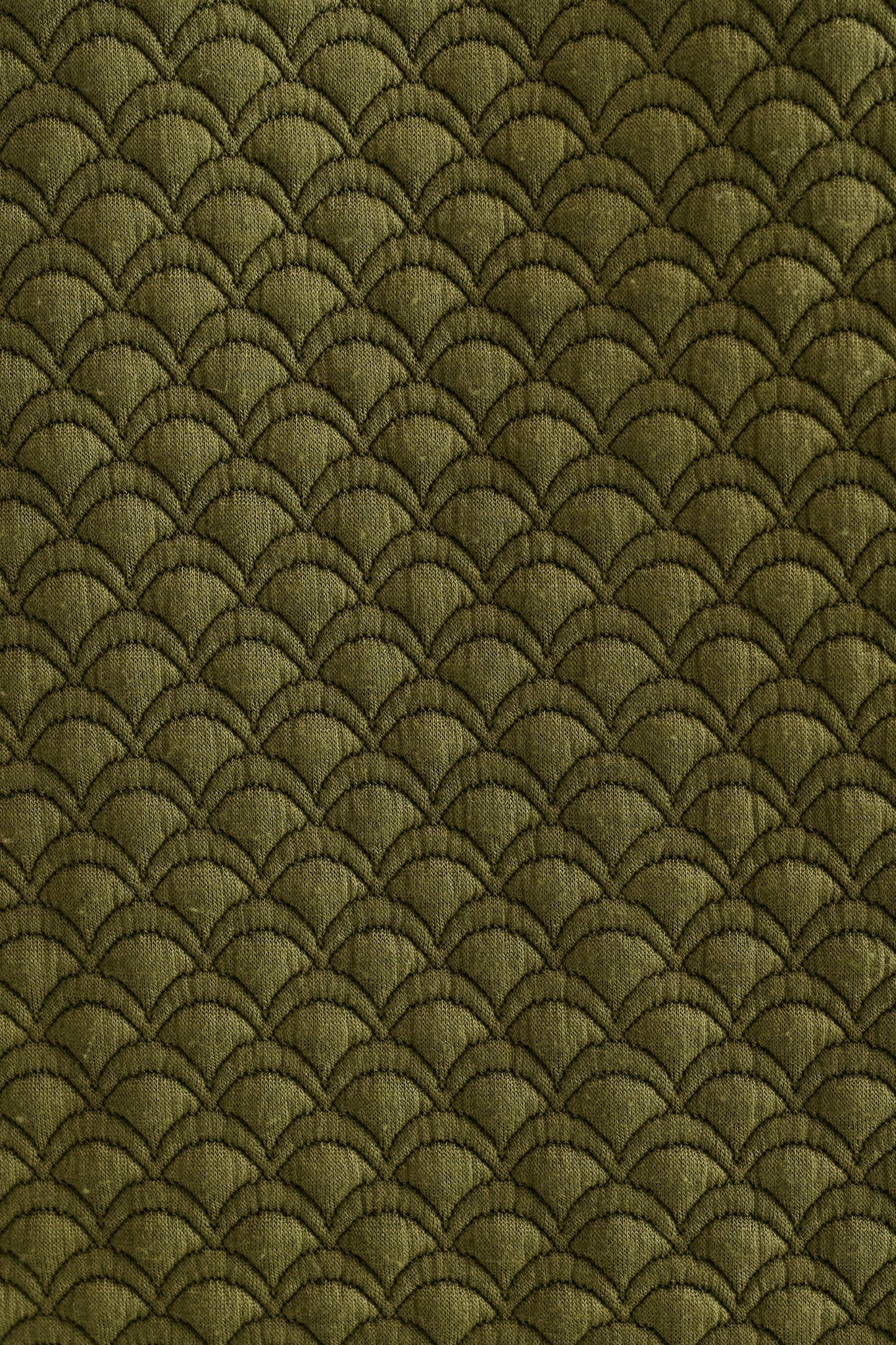 Flory Scallop Quilt Wide Leg Trouser - Moss Green - Bascora