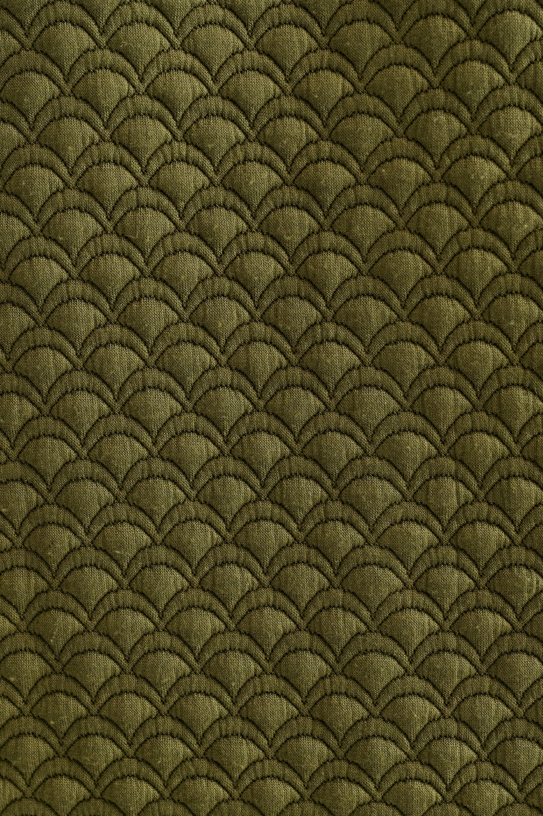 Flory Scallop Quilt Wide Leg Trouser - Moss Green - Bascora