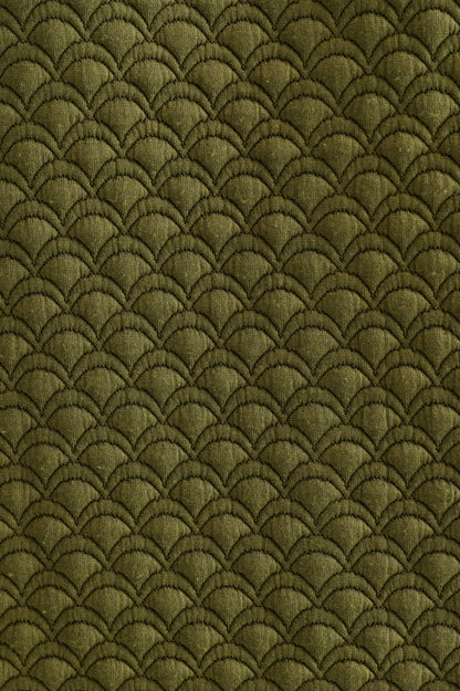 Flory Scallop Quilt Wide Leg Trouser - Moss Green - Bascora