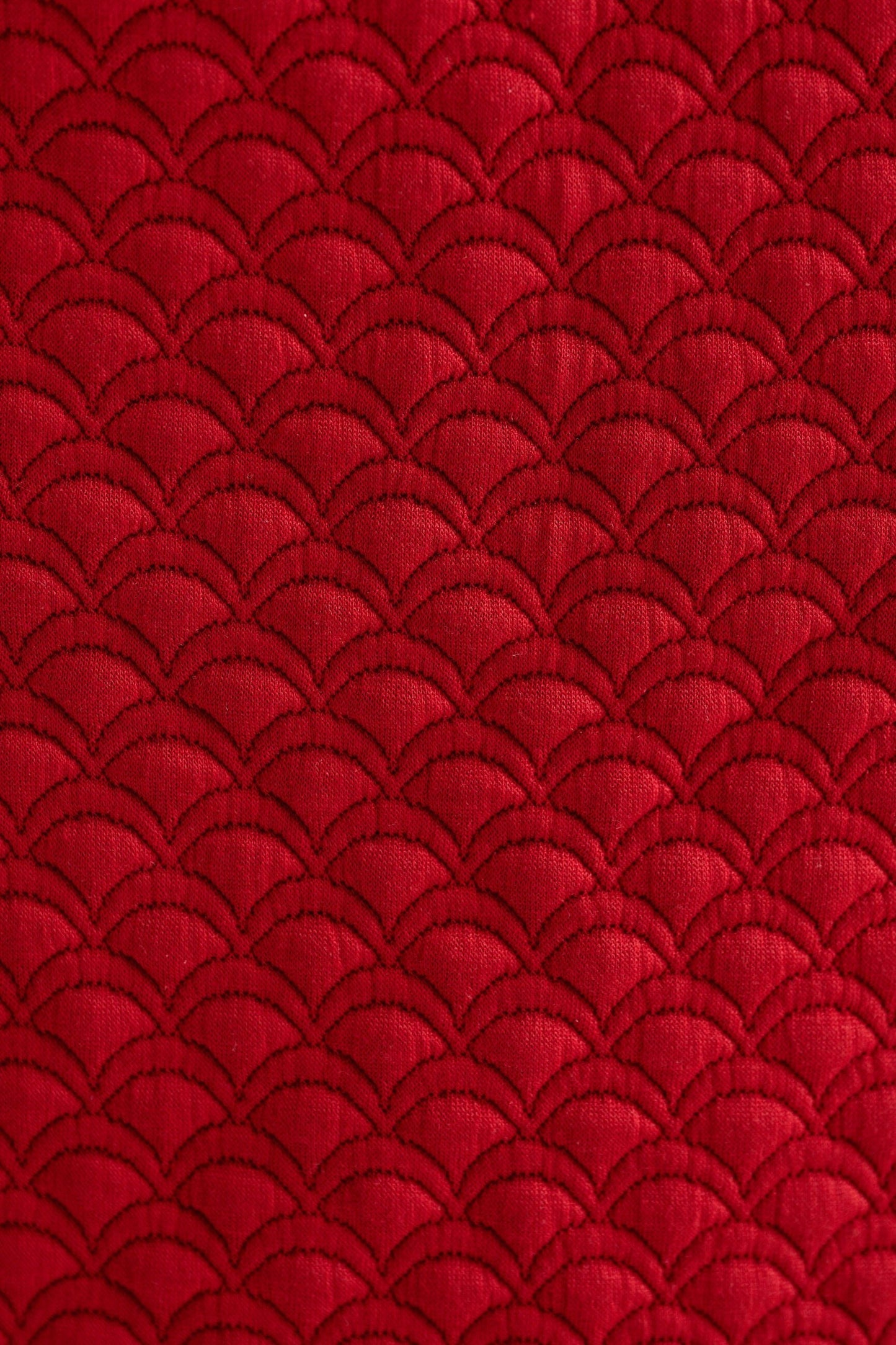 Flory Scallop Quilt Wide Leg Trouser - Wine Red - Bascora