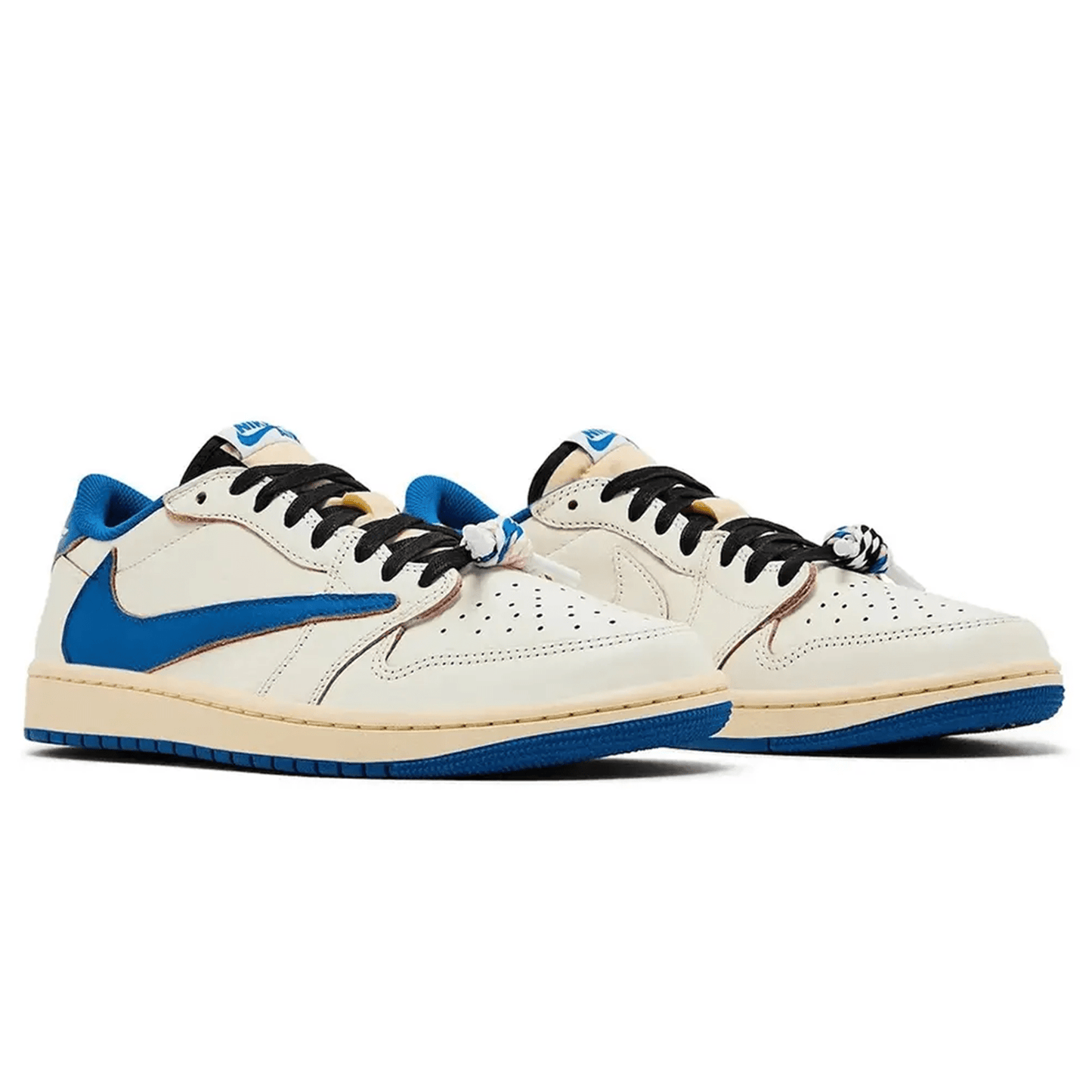 Fragment Design x Travis Scott x Air Jordan 1 Retro Low OG 'White Blue' - Bascora