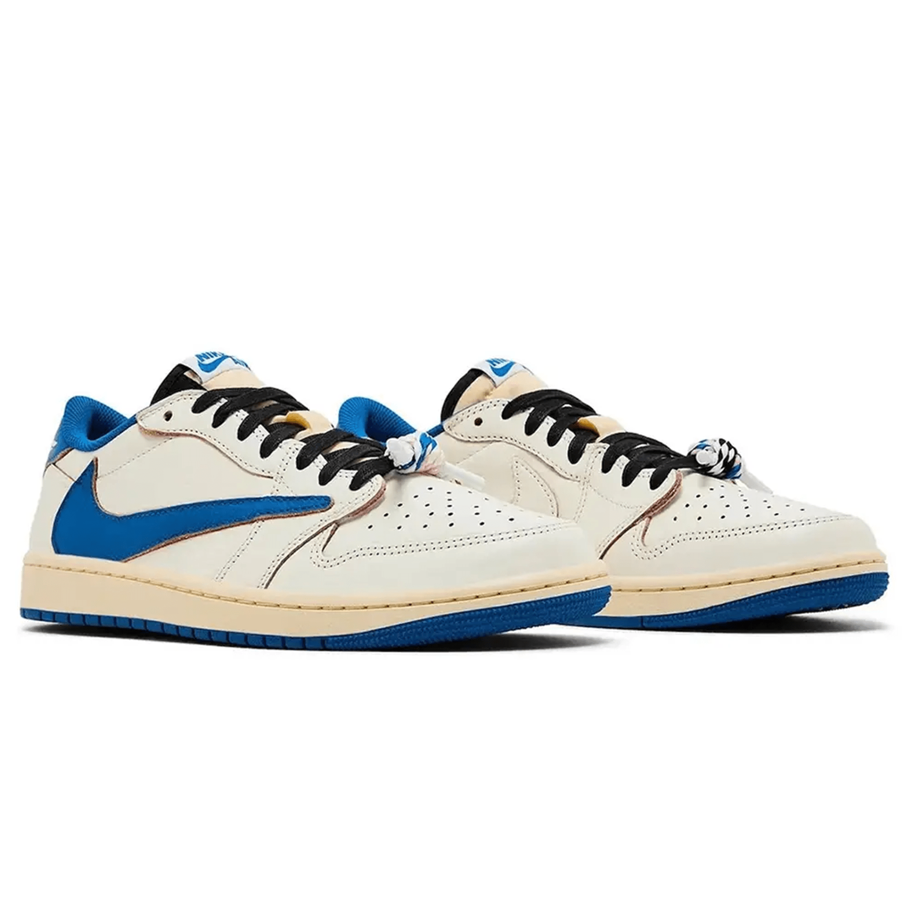 Fragment Design x Travis Scott x Air Jordan 1 Retro Low OG 'White Blue' - Bascora