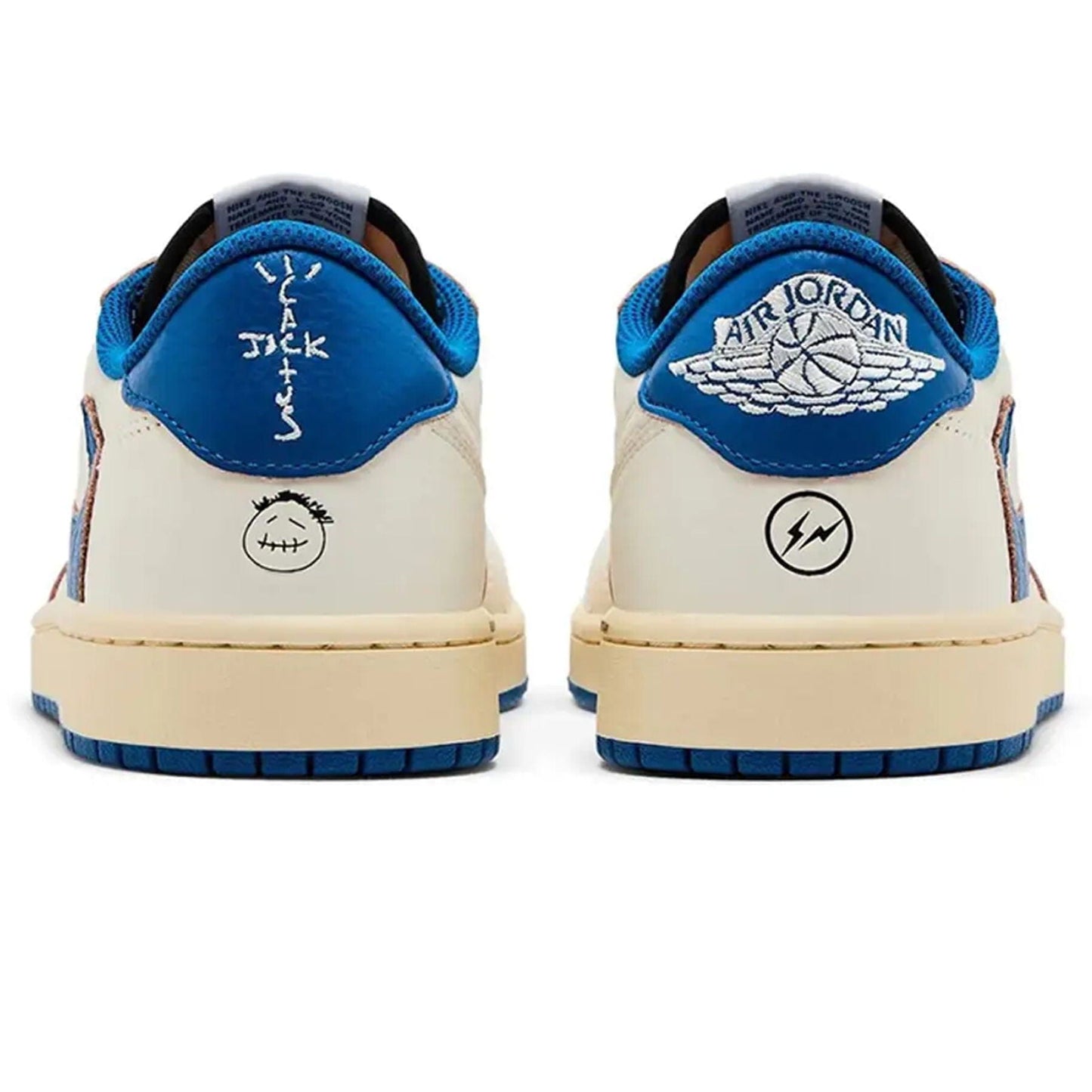 Fragment Design x Travis Scott x Air Jordan 1 Retro Low OG 'White Blue' - Bascora