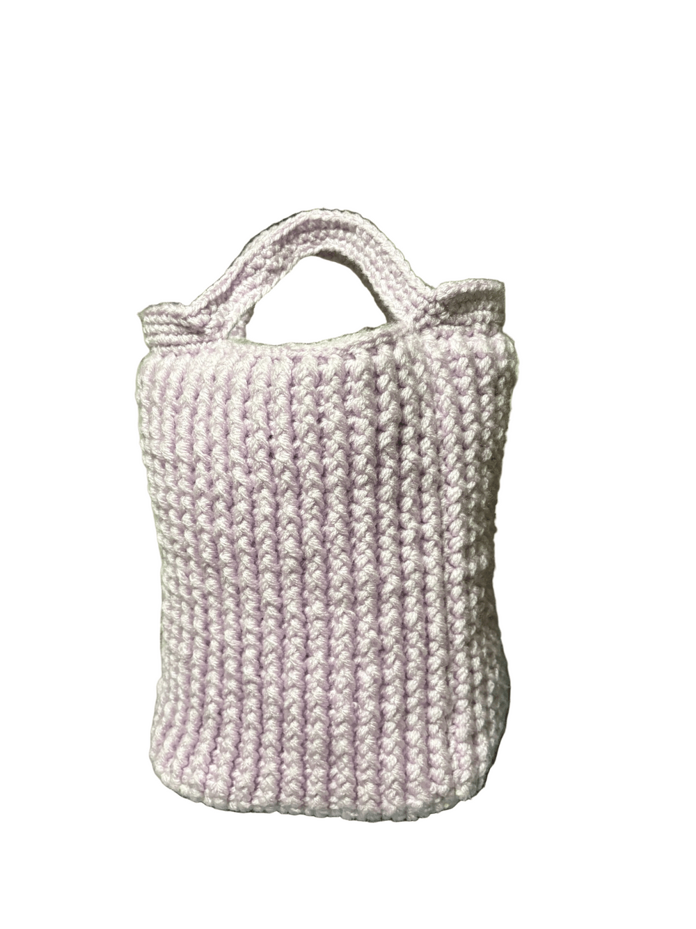 Handmade Crochet Mini Tote Bag – Lilac - Bascora