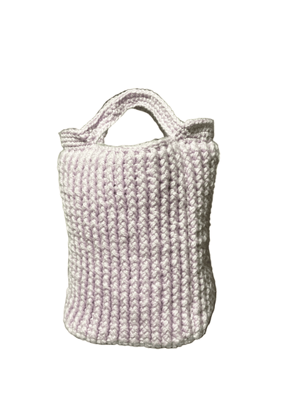 Handmade Crochet Mini Tote Bag – Lilac - Bascora