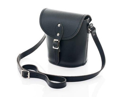 Handmade Leather Barrel Bag - Black - Bascora