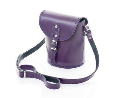 Handmade Leather Barrel Bag - Purple - Bascora