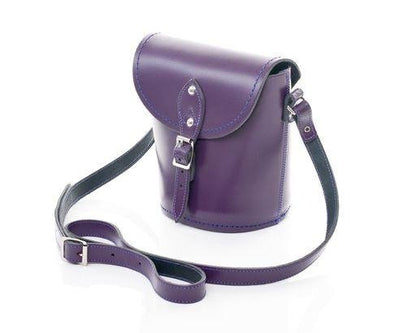 Handmade Leather Barrel Bag - Purple - Bascora