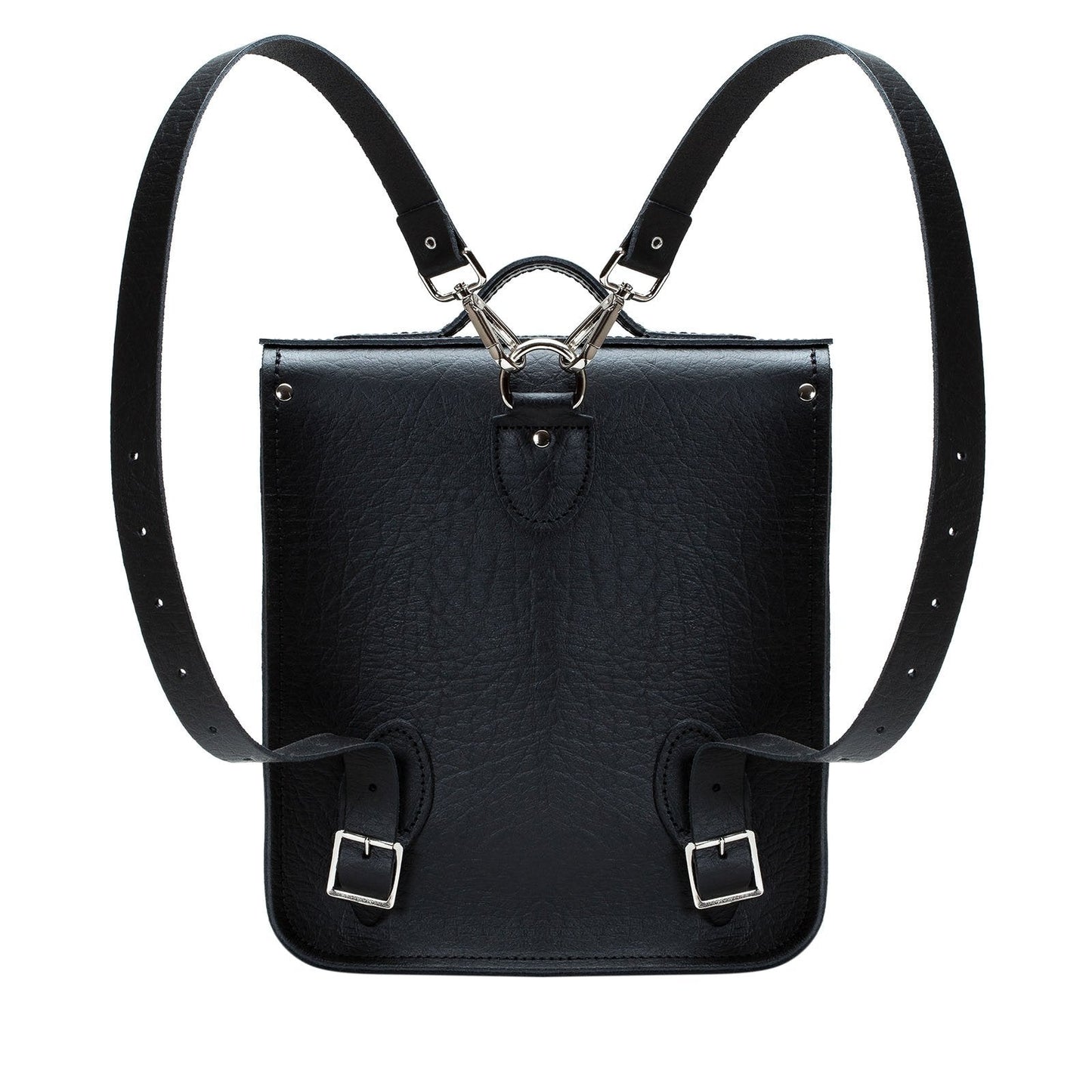 Handmade Leather City Backpack - Black Executive - Bascora