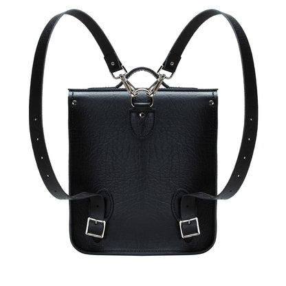 Handmade Leather City Backpack - Black Executive - Bascora