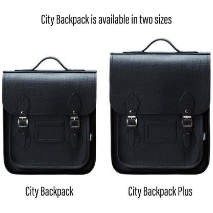 Handmade Leather City Backpack - Black Executive - Bascora