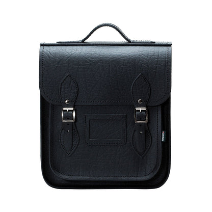 Handmade Leather City Backpack - Black Executive - Bascora