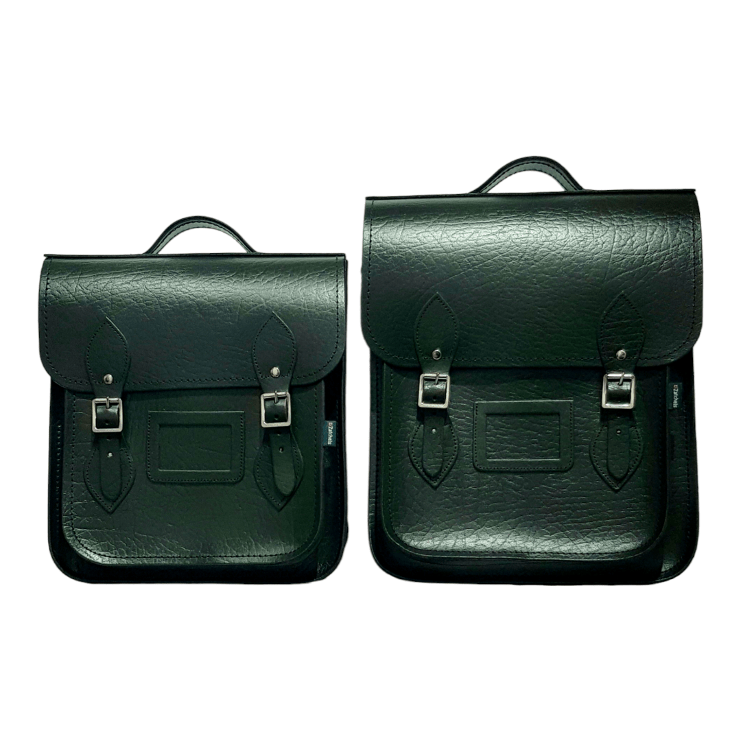 Handmade Leather City Backpack - Executive - British Racing Green - Bascora