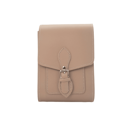 Handmade Leather Festival Phone Bag - Iced Coffee - Bascora