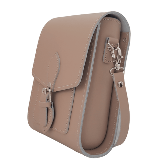 Handmade Leather Festival Phone Bag - Iced Coffee - Bascora