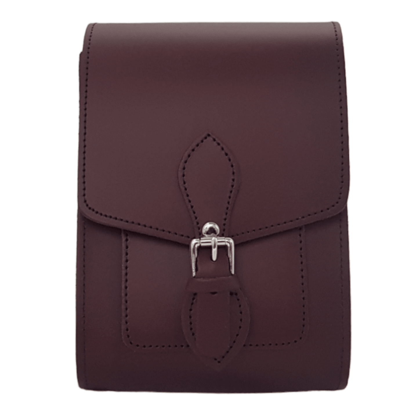 Handmade Leather Festival Phone Bag - Marsala Red - Bascora