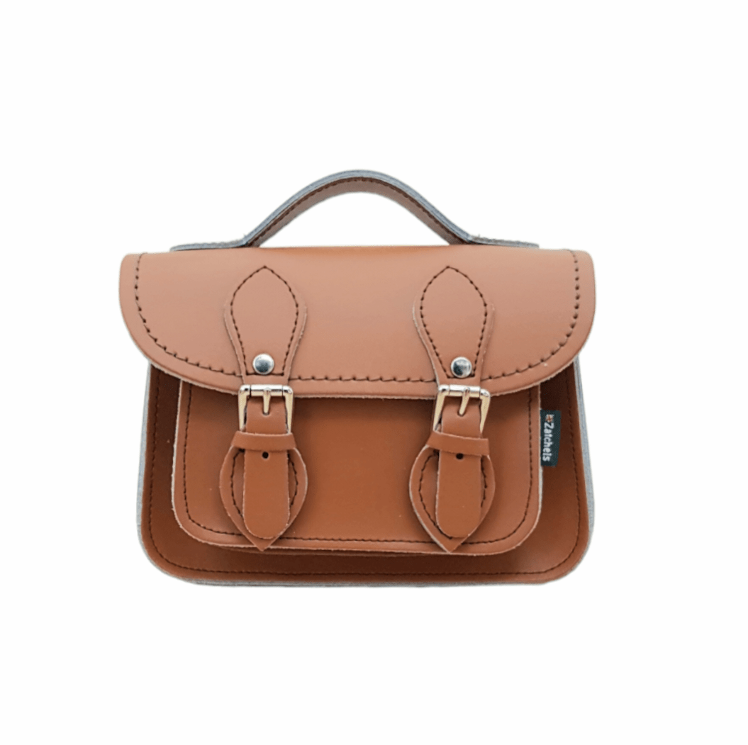 Handmade Leather Micro Satchel Burnt Orange | Bascora