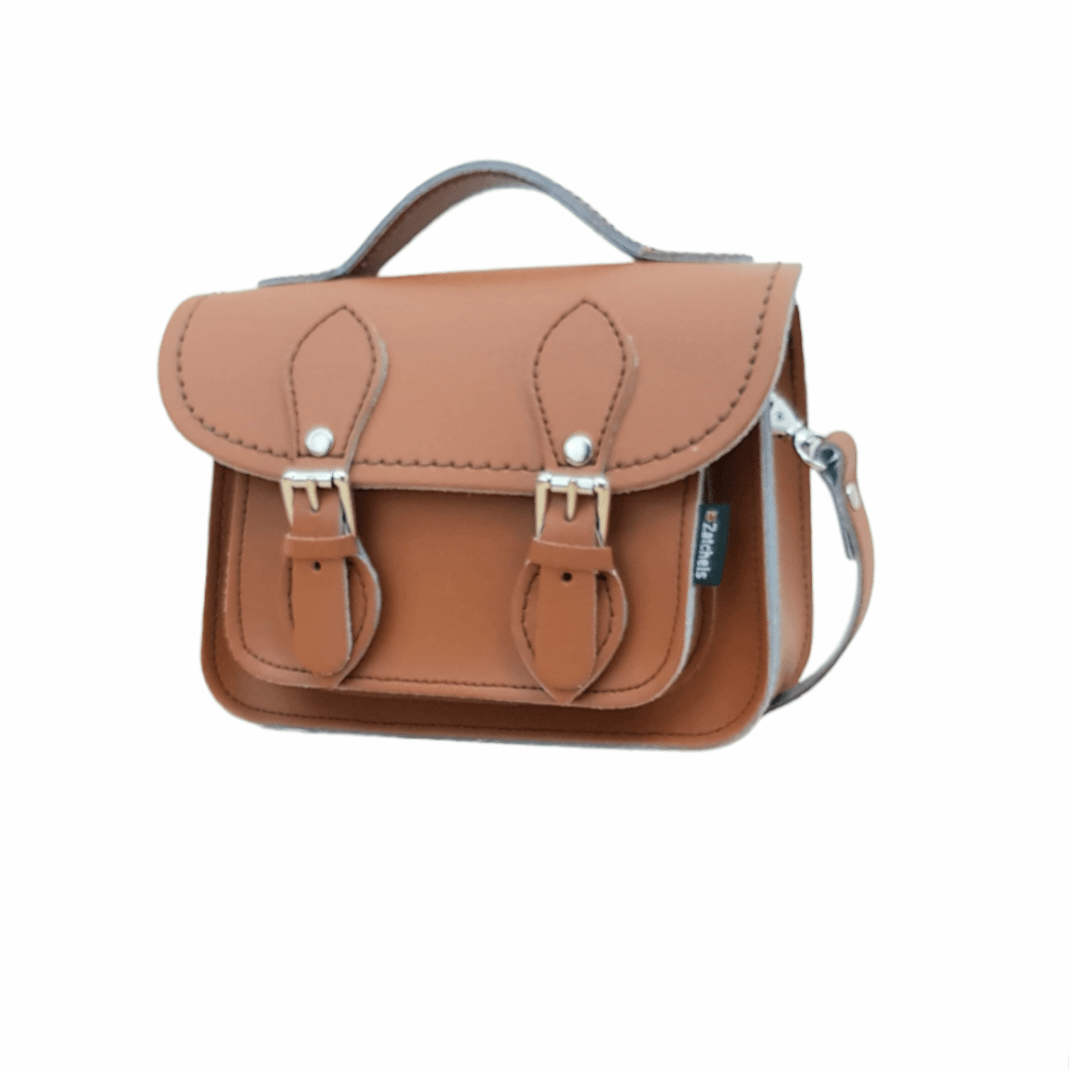 Handmade Leather Micro Satchel Burnt Orange | Bascora
