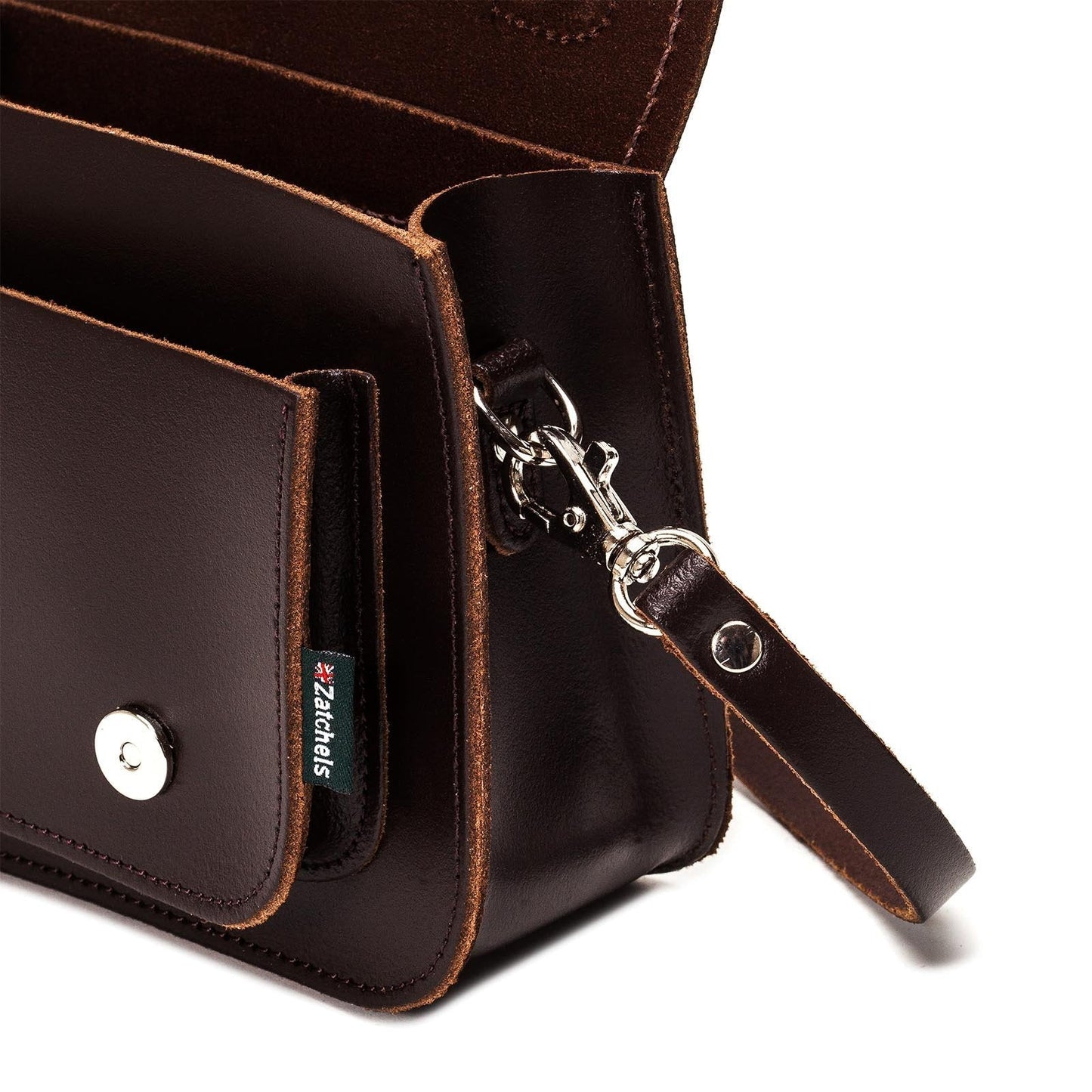 Handmade Leather Micro Satchel Dark Brown | Bascora