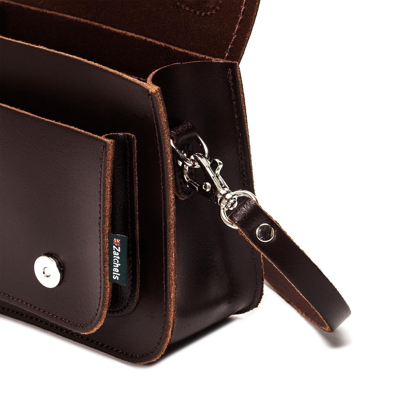 Handmade Leather Micro Satchel Dark Brown | Bascora