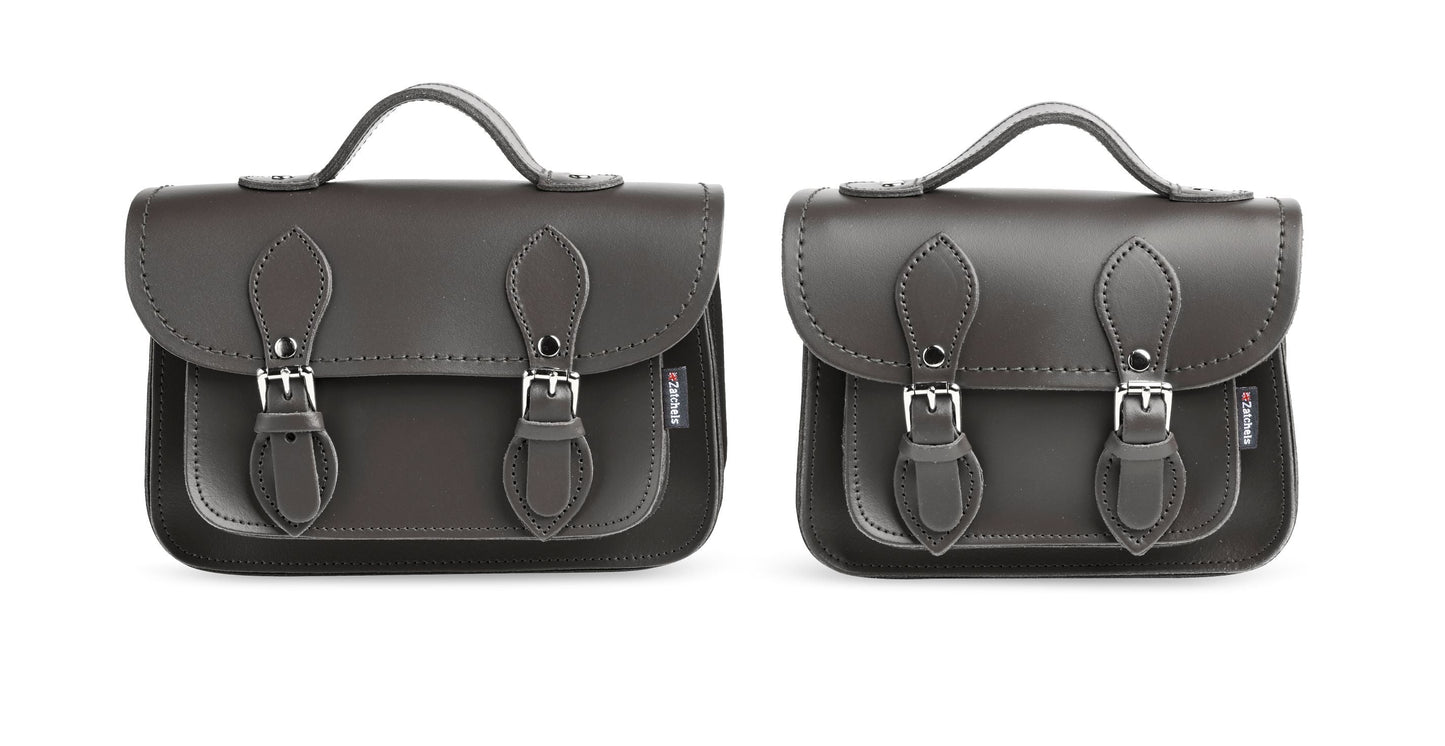 Handmade Leather Micro Satchel Graphite