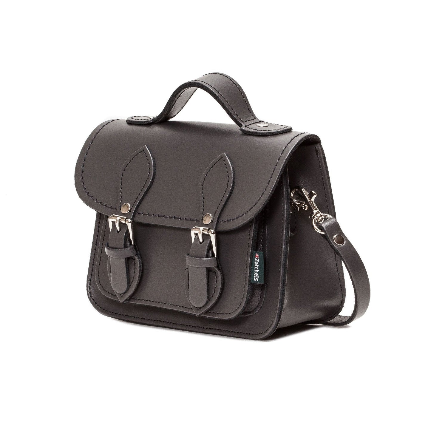 Handmade Leather Micro Satchel Graphite