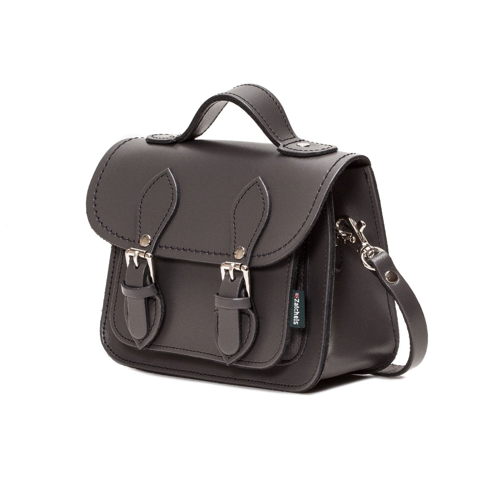 Handmade Leather Micro Satchel Graphite