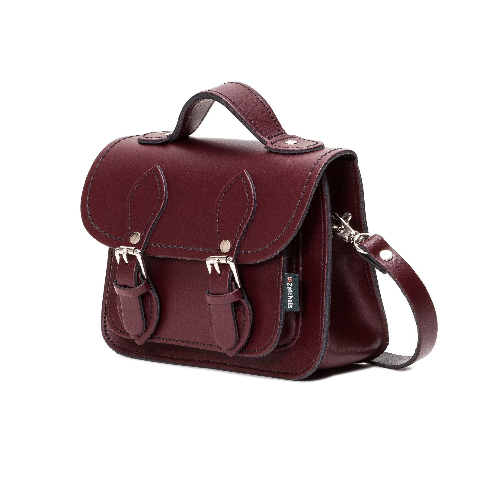 Handmade Leather Micro Satchel Marsala Red
