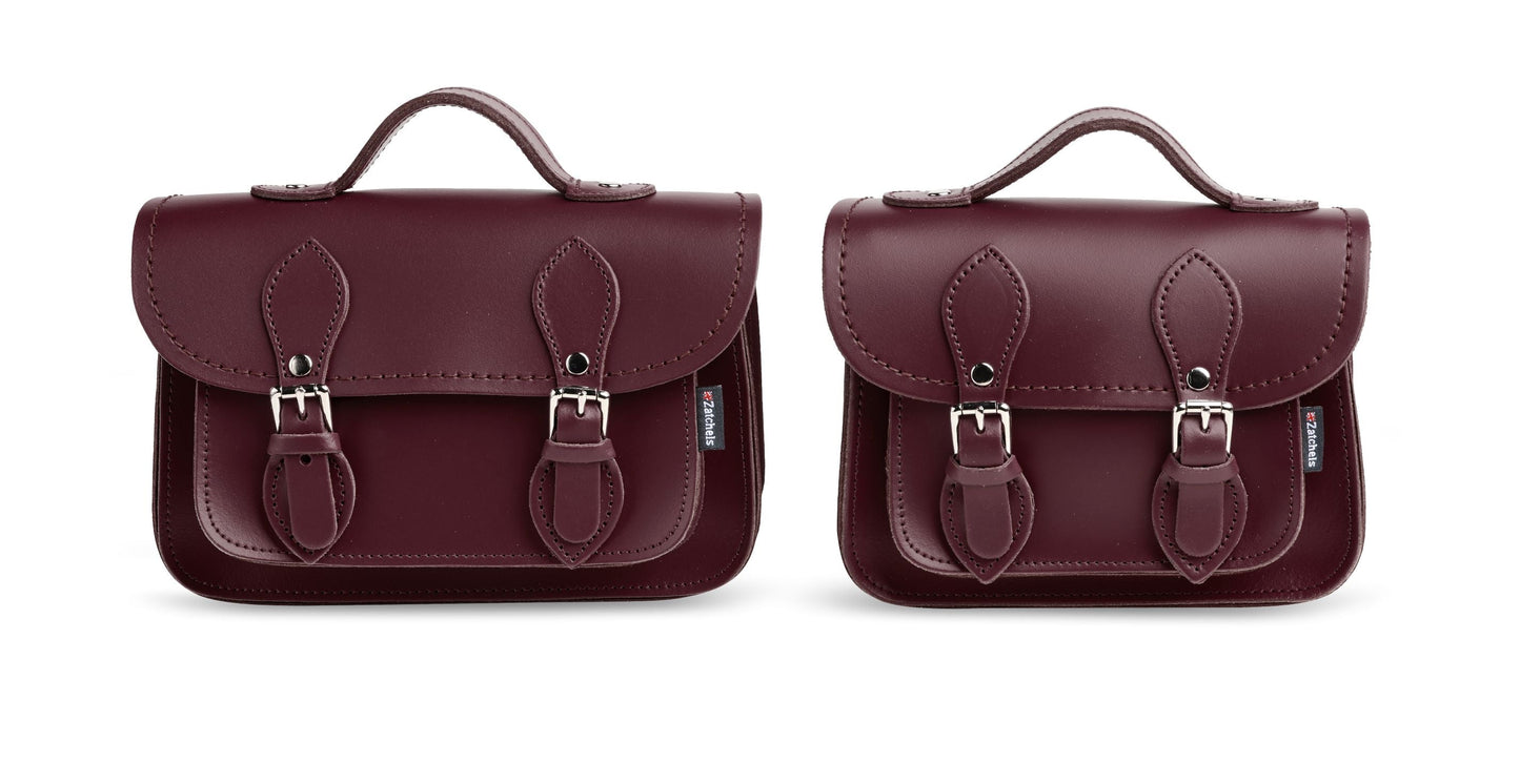 Handmade Leather Micro Satchel Marsala Red
