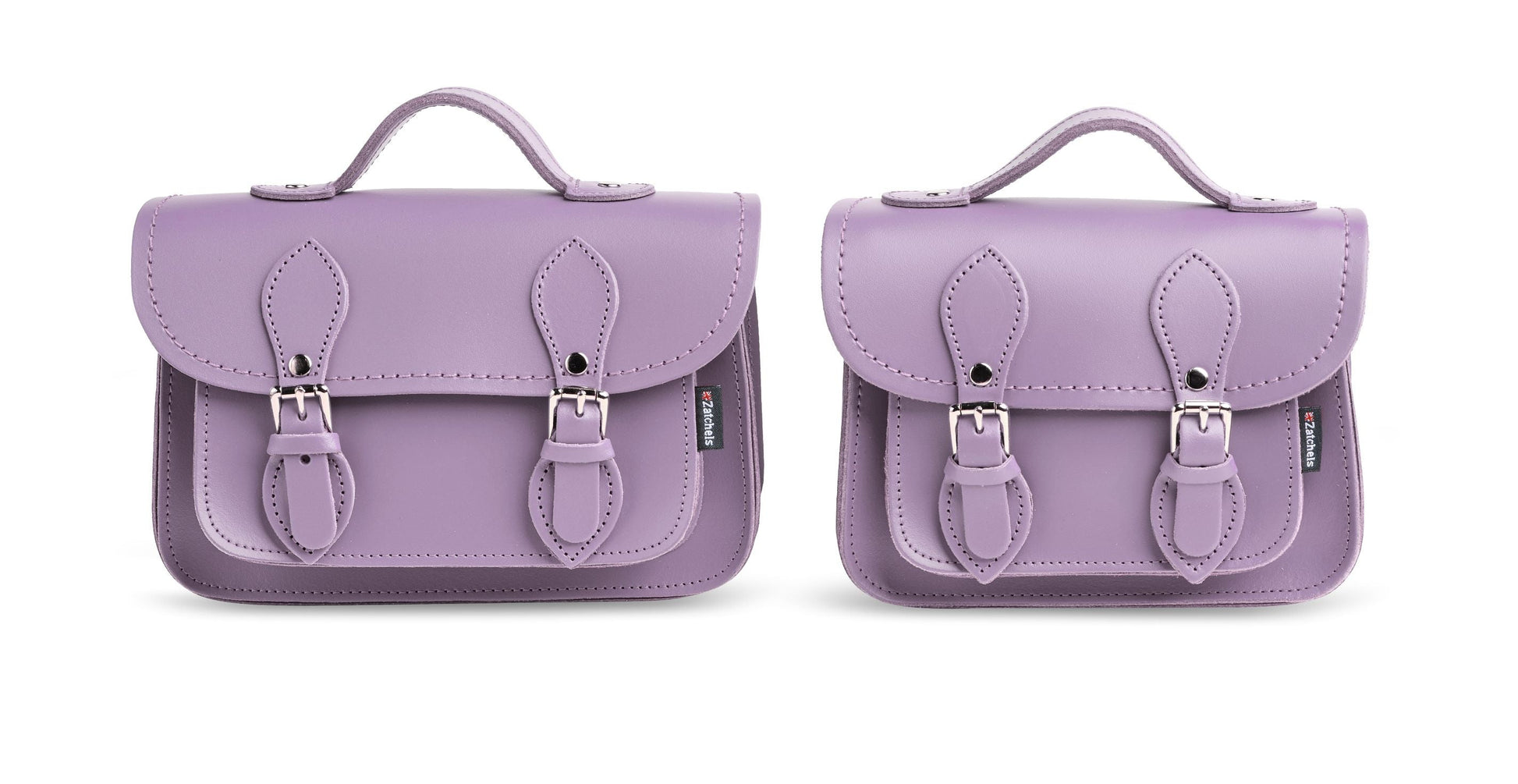 Handmade Leather Micro Satchel – Pastel Violet - Bascora