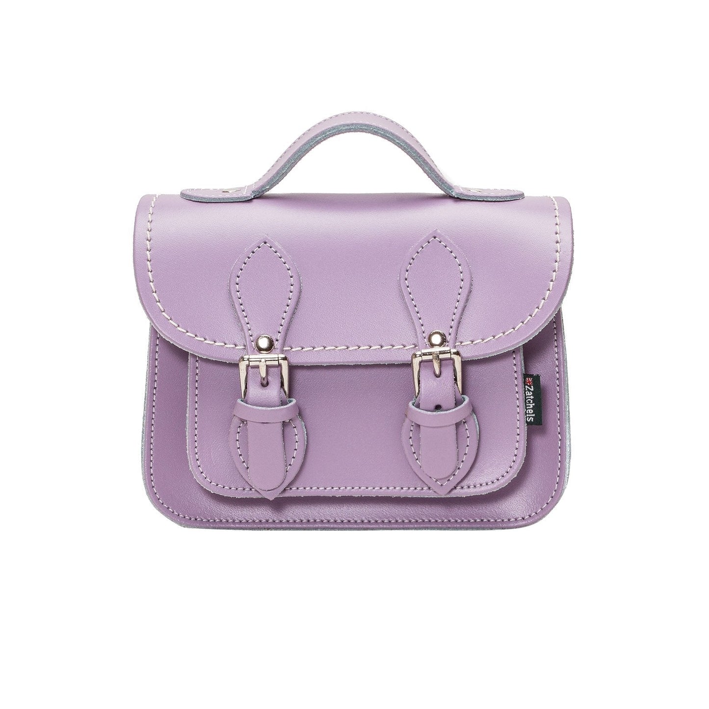 Handmade Leather Micro Satchel – Pastel Violet - Bascora