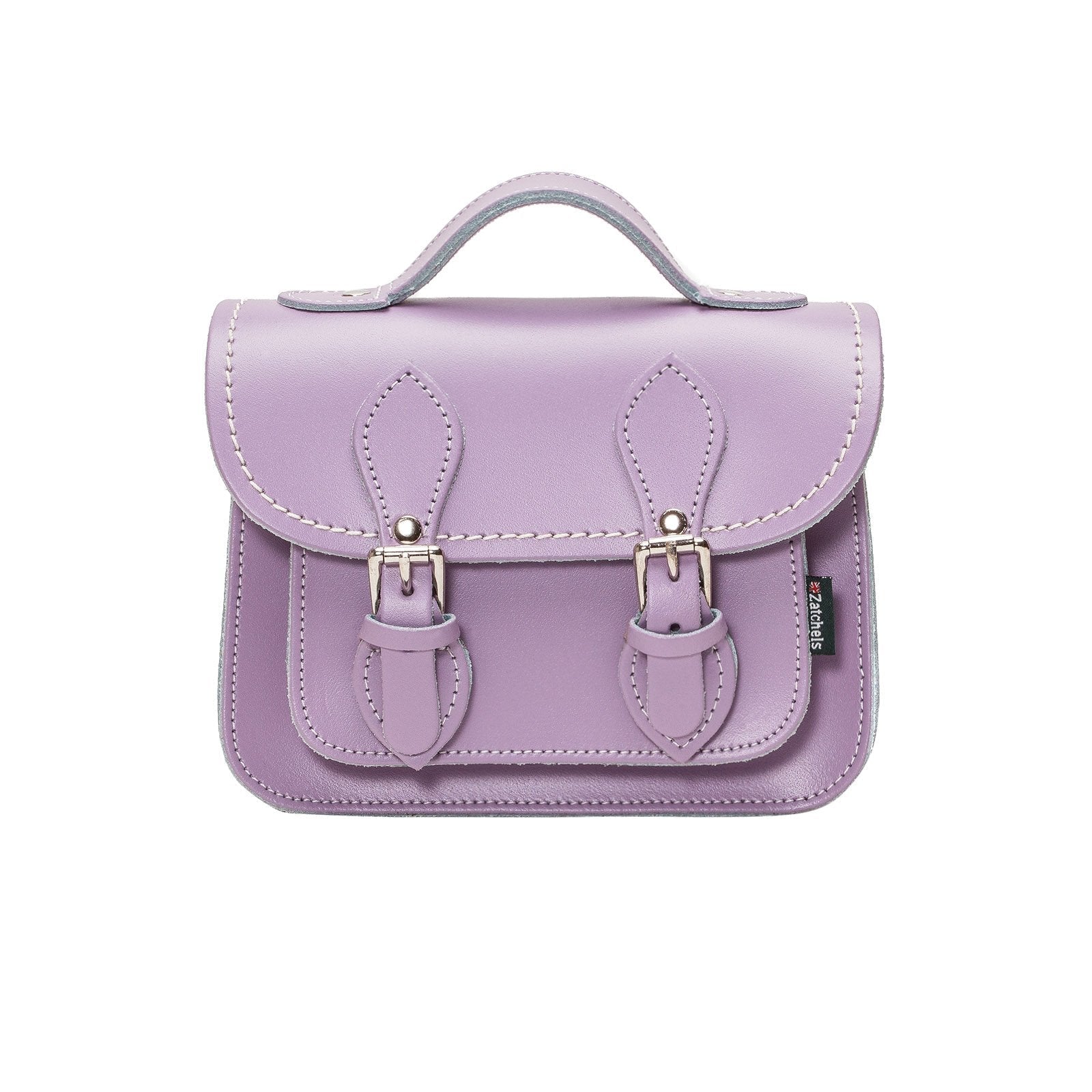 Handmade Leather Micro Satchel – Pastel Violet - Bascora