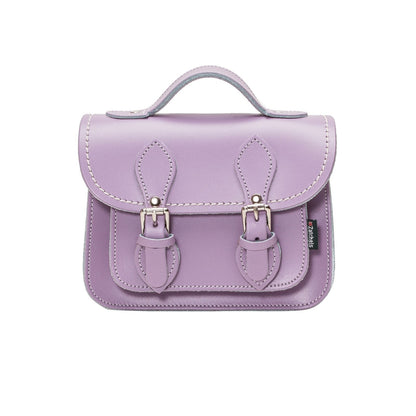 Handmade Leather Micro Satchel – Pastel Violet - Bascora