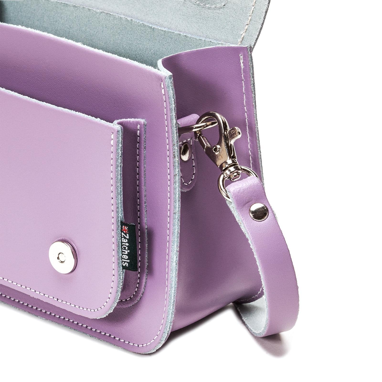 Handmade Leather Micro Satchel – Pastel Violet - Bascora