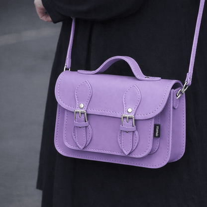 Handmade Leather Micro Satchel – Pastel Violet - Bascora