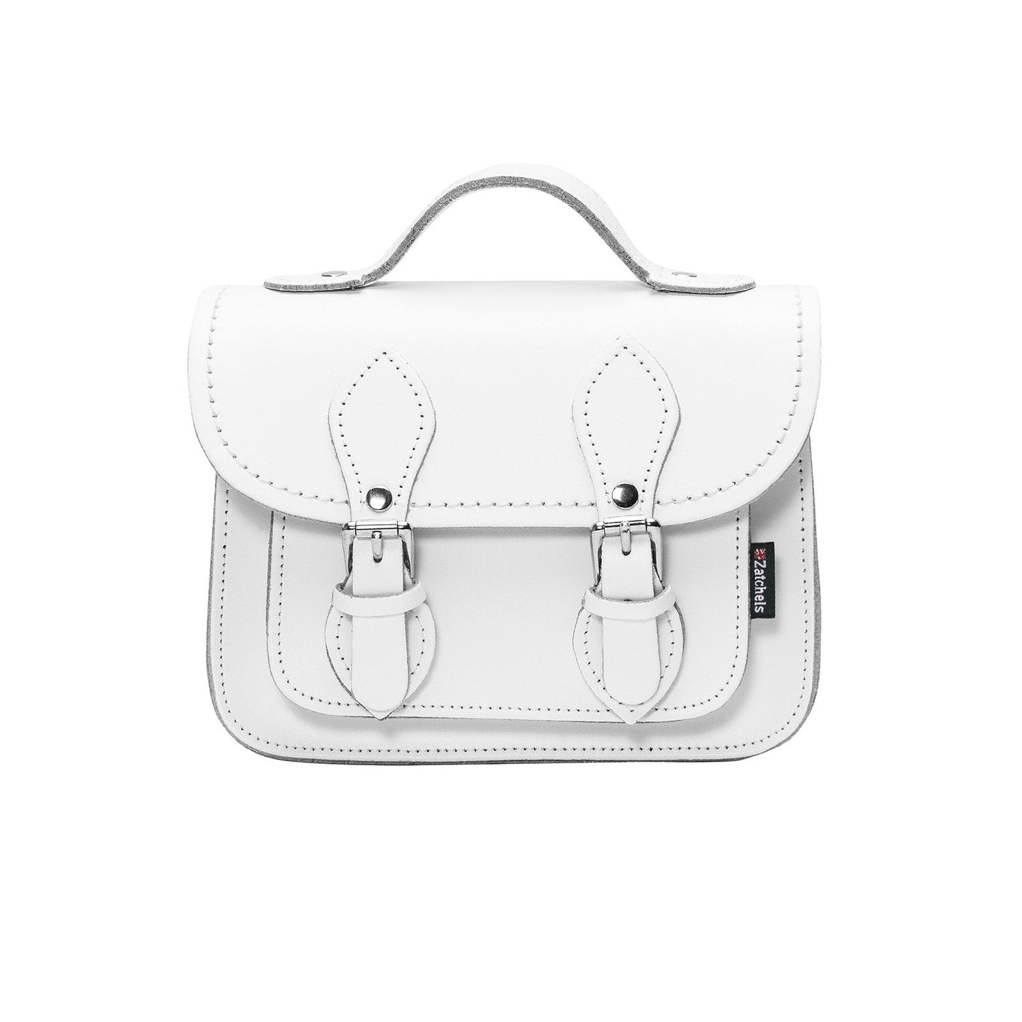 Handmade Leather Micro Satchel – White - Bascora