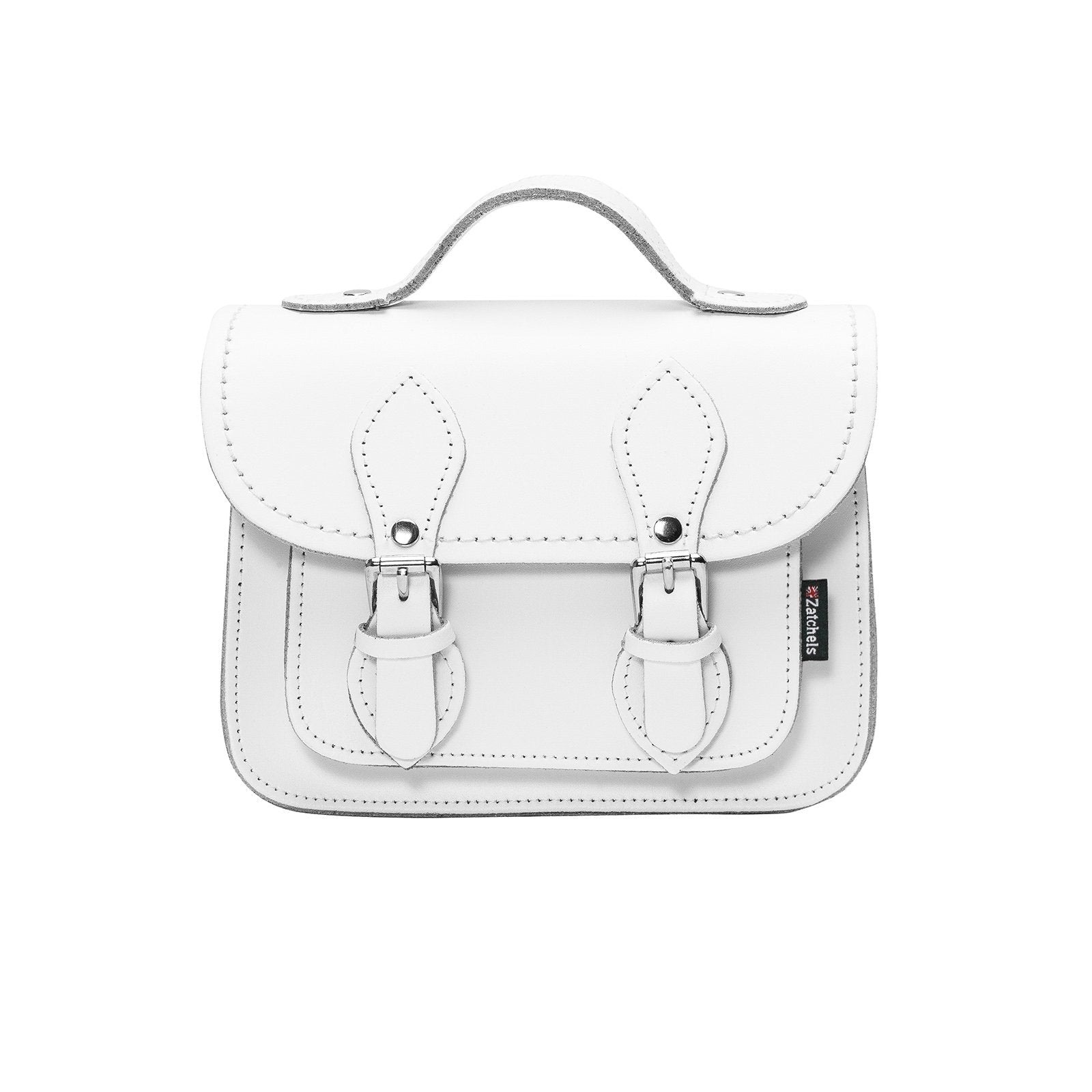 Handmade Leather Micro Satchel – White - Bascora
