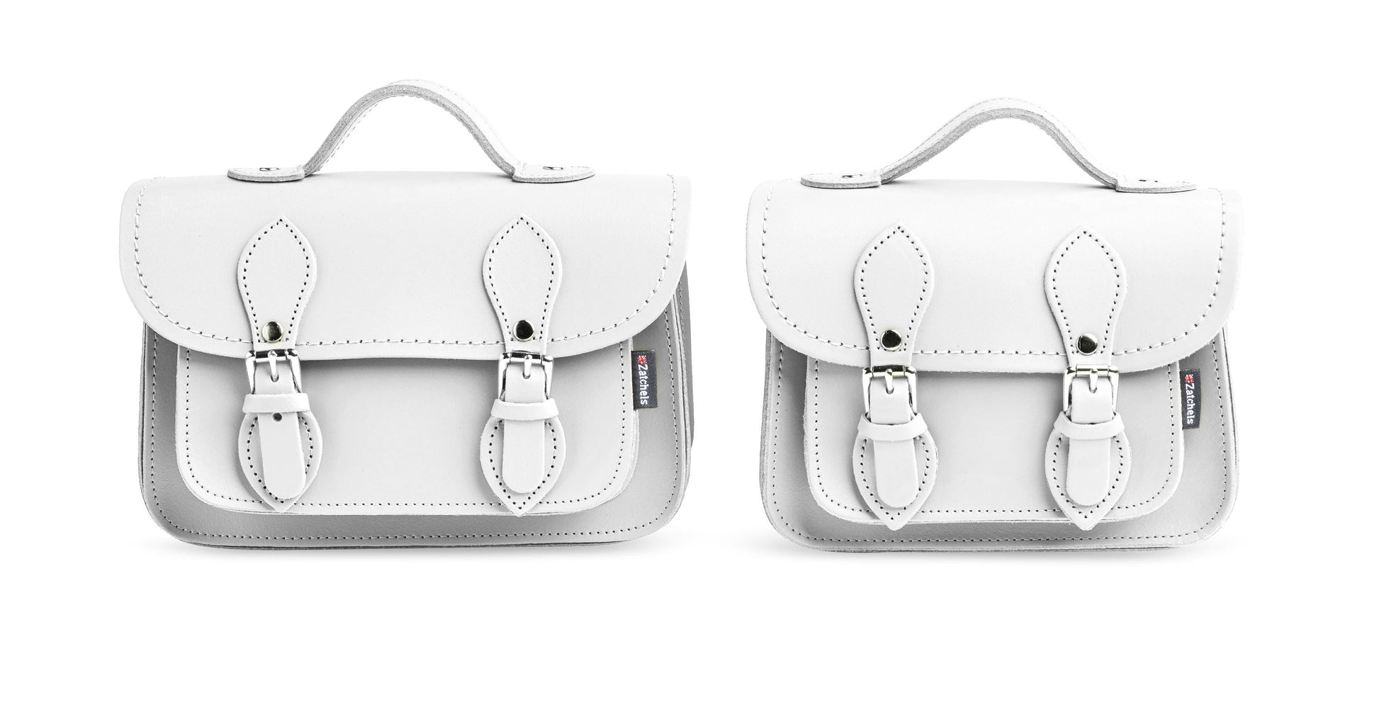 Handmade Leather Micro Satchel – White - Bascora