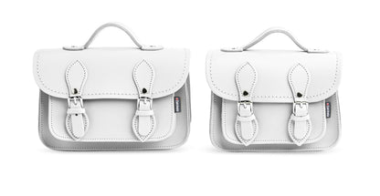 Handmade Leather Micro Satchel – White - Bascora