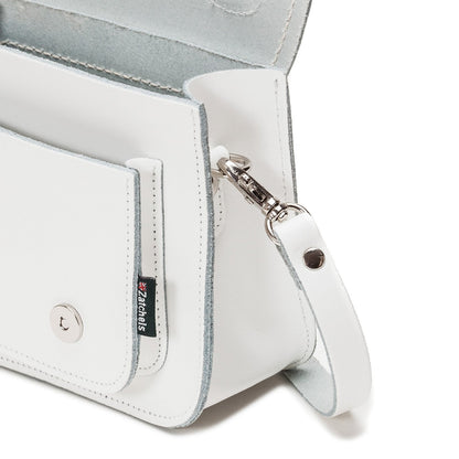 Handmade Leather Micro Satchel – White - Bascora