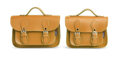 Handmade Leather Micro Satchel – Yellow Ochre - Bascora
