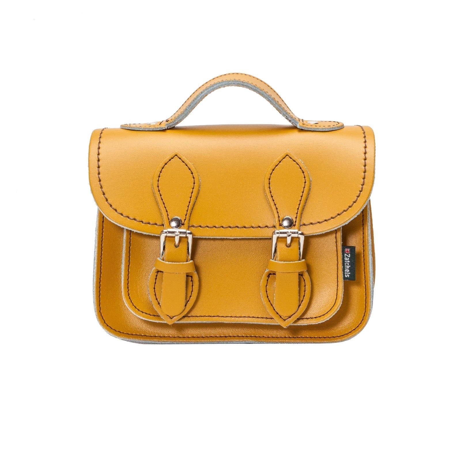 Handmade Leather Micro Satchel – Yellow Ochre - Bascora
