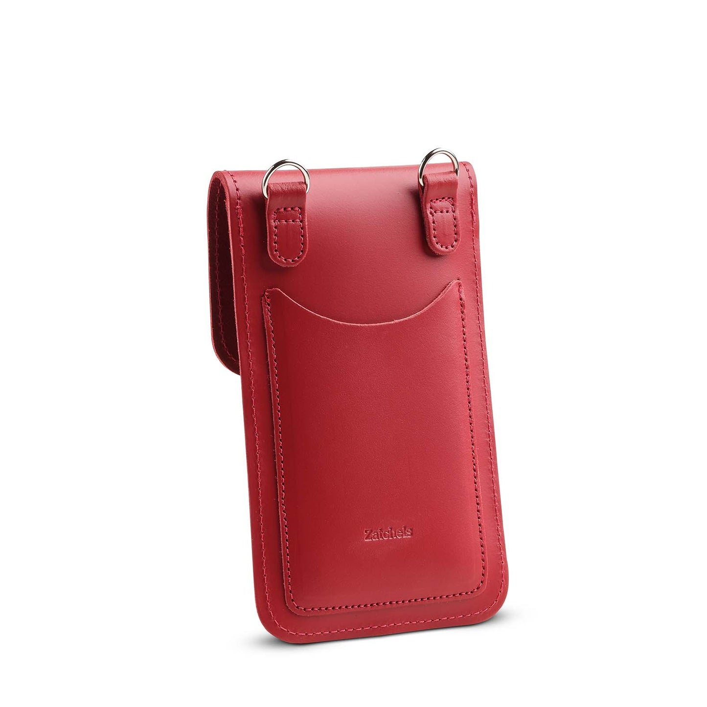 Handmade Leather Mobile Phone Pouch Plus - Red - Bascora