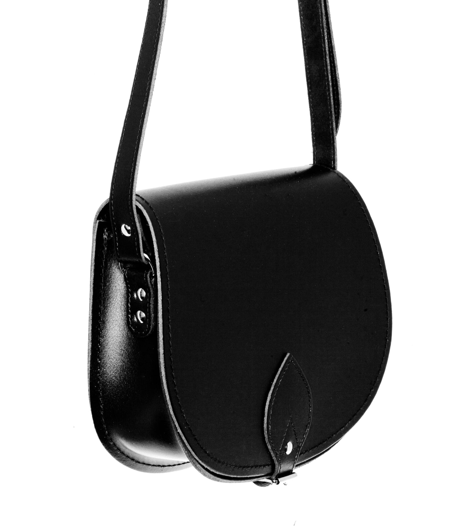 Handmade Leather Saddle Bag - Black - Bascora
